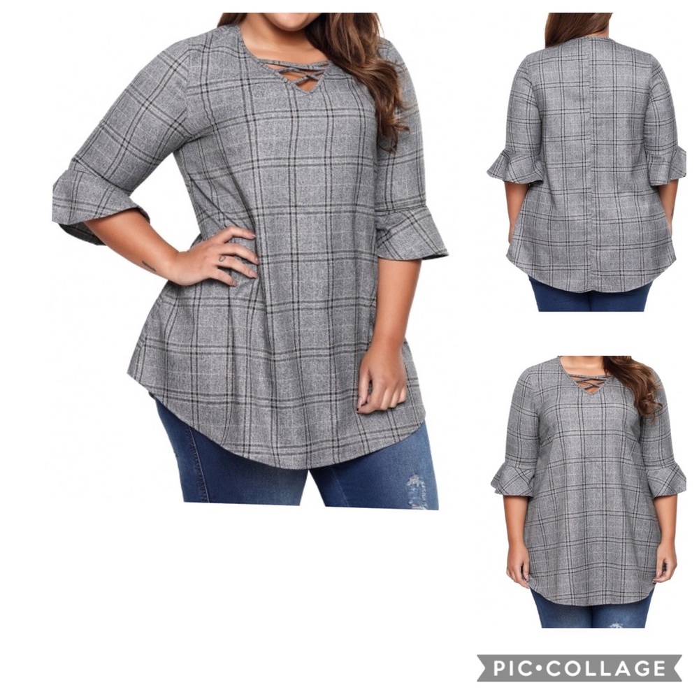 Grey plus size tunic